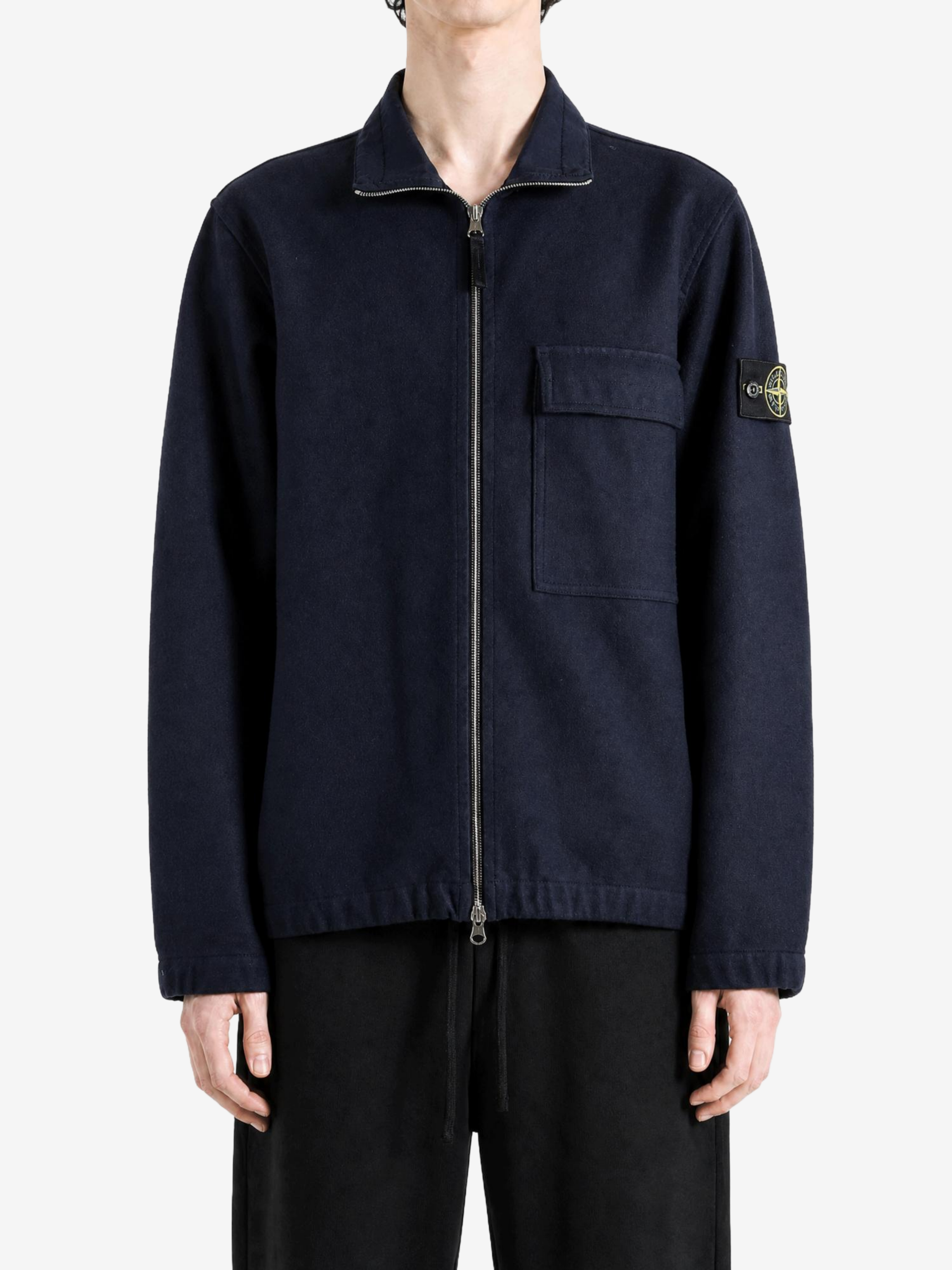 Navy shirt, front view