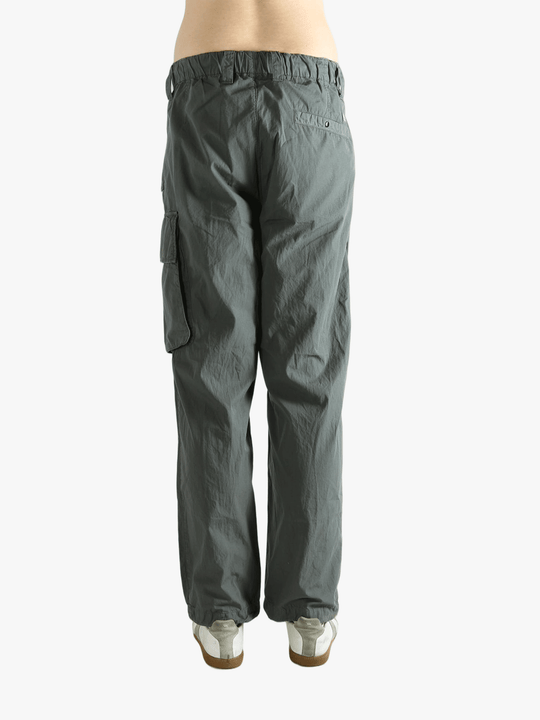 Gray cargo pants worn by a person, showing the pants fit