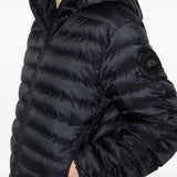 Black hoodie worn by a person, showing the hoodie fit