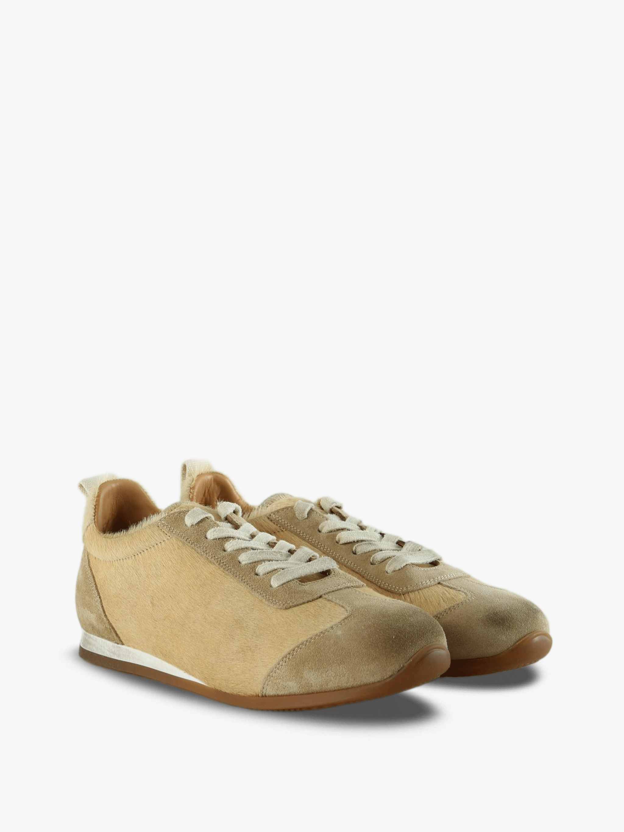 Tan shoes, front view