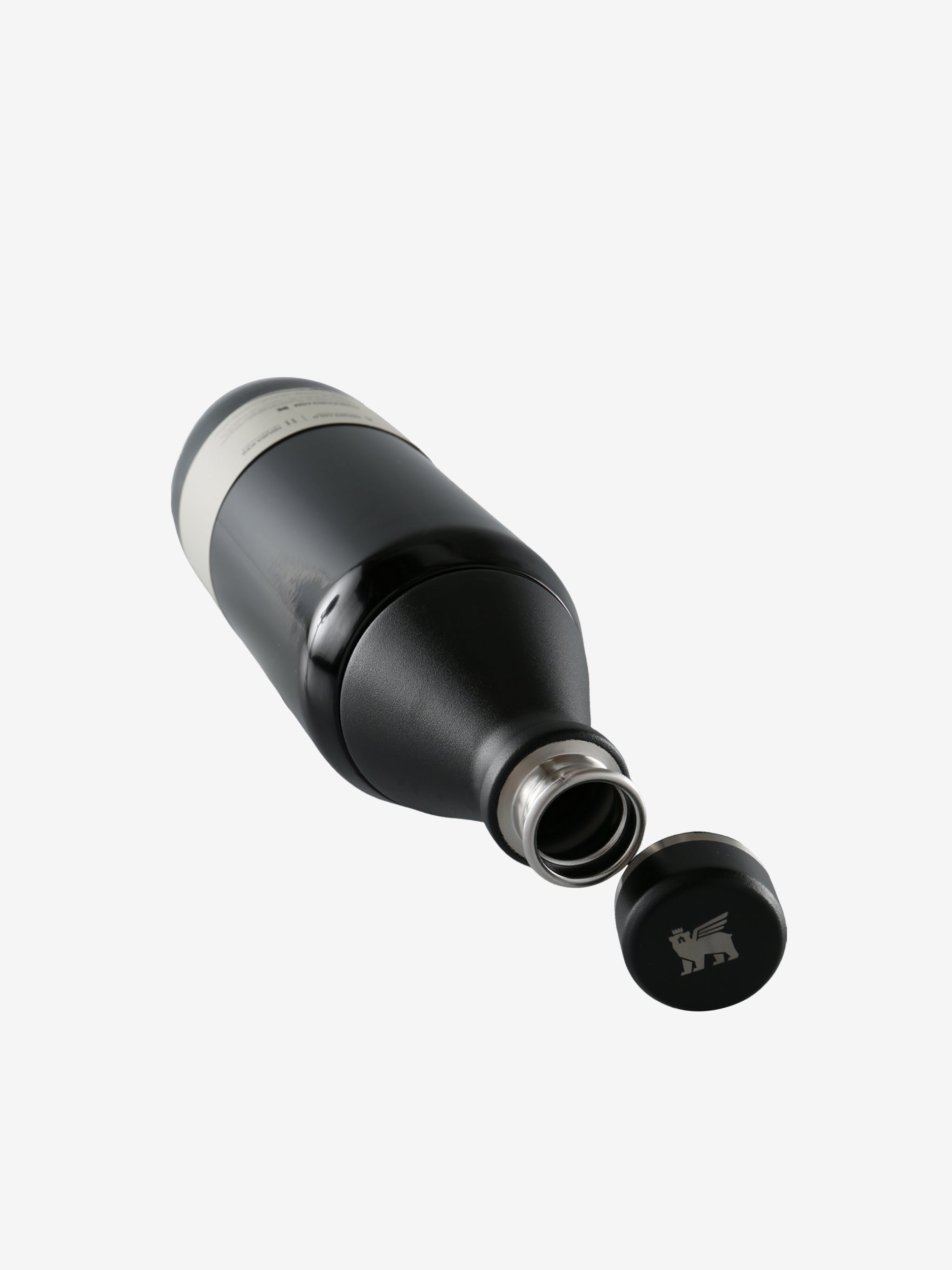 Black bottle, side view