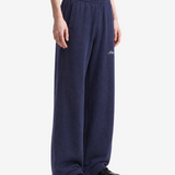 Navy pants, full body view