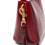 Burgundy bag, front view