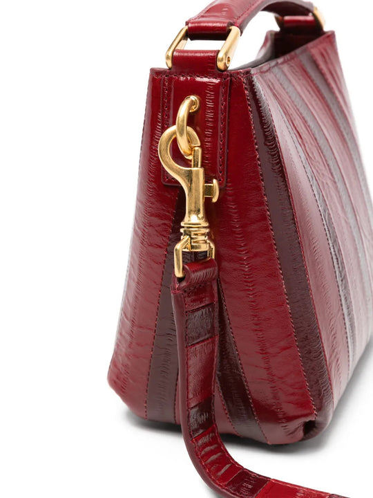Burgundy bag, front view