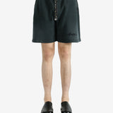 Black shorts worn by a person, showing the shorts’ fit