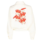 Tan jacket, back view