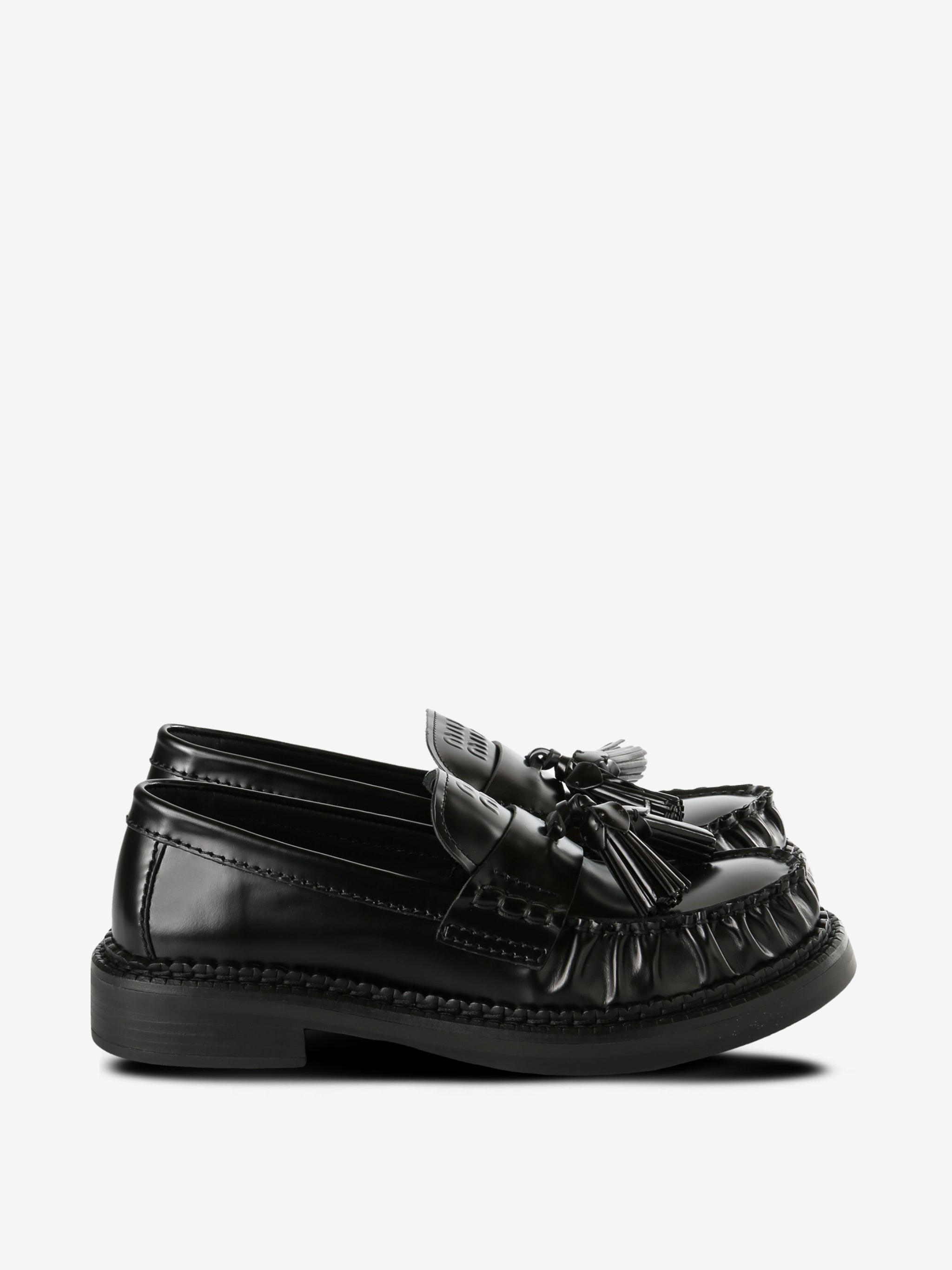 Black loafer, front view