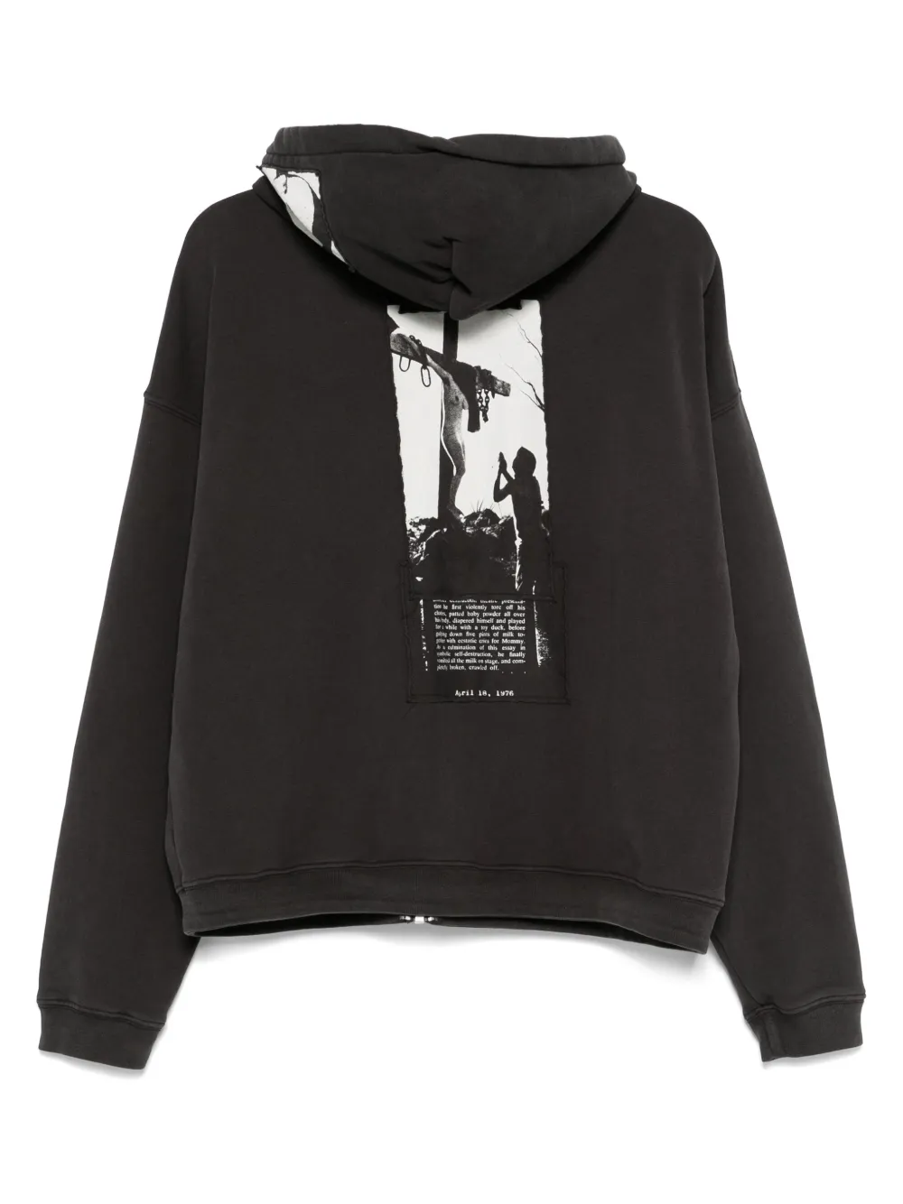 Black hoodies, back view