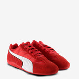 Red sneaker, front view