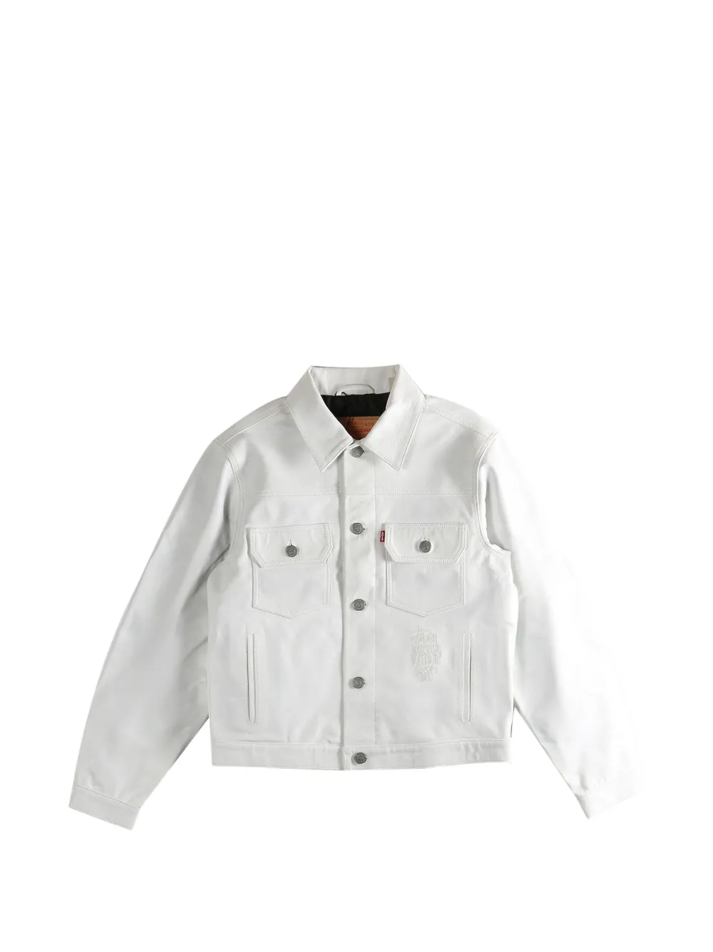 ジャケット・アウター STUSSY TRUCKER JACKET LEATHER Stüssy & Levi's® Leather Trucker Jacket - White | Levi's® AT
