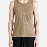 Tan top worn by a person, showing the top fit