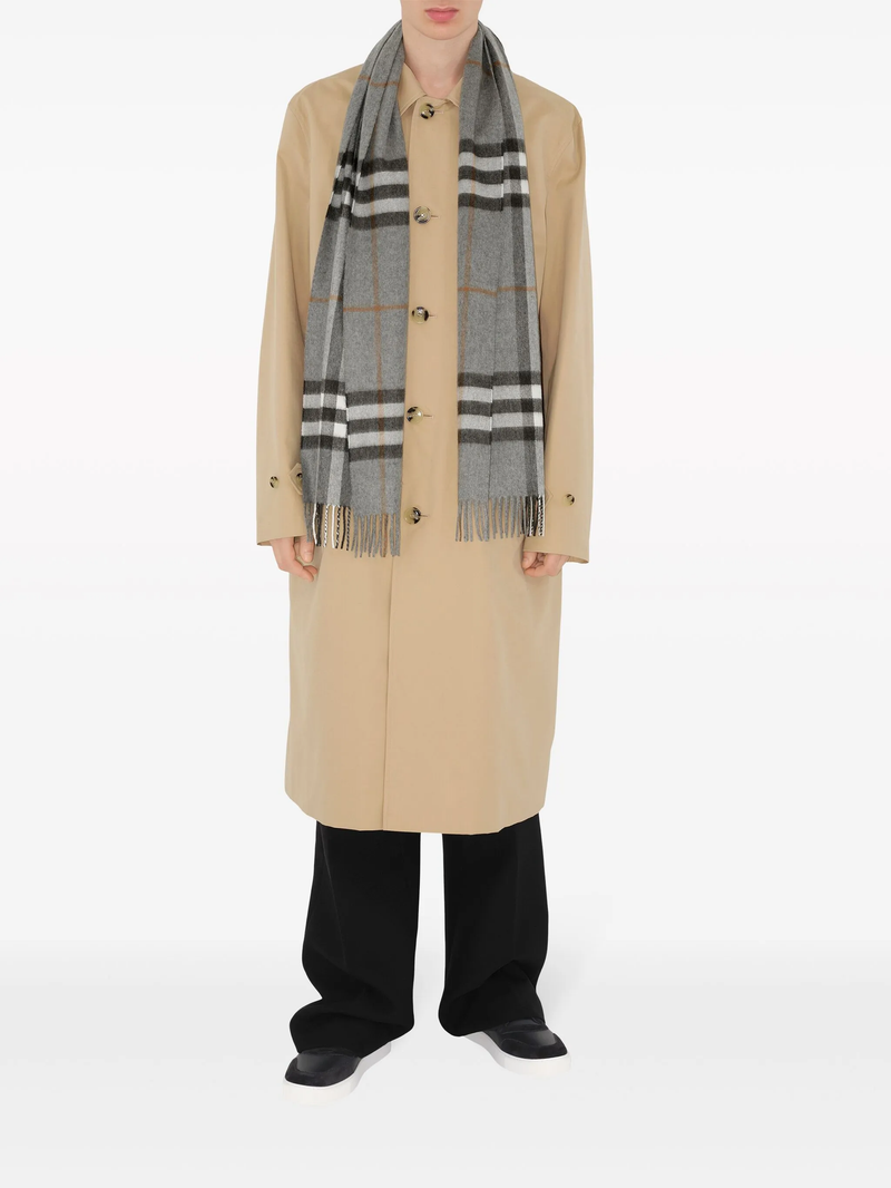 BURBERRY - Unisex Check Cashmere Scarf