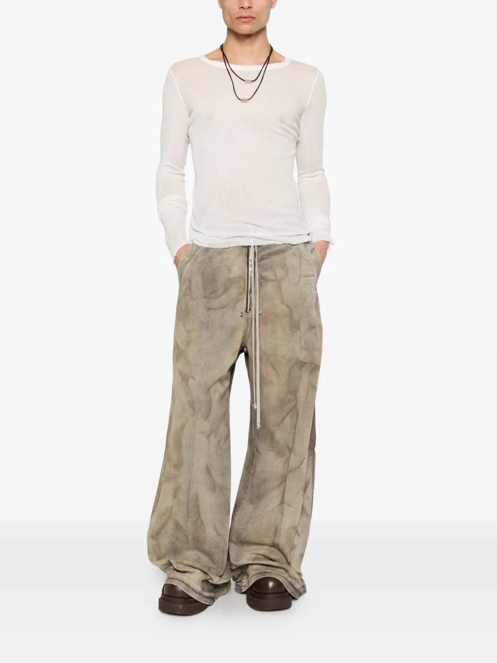 Tan pants, full body view