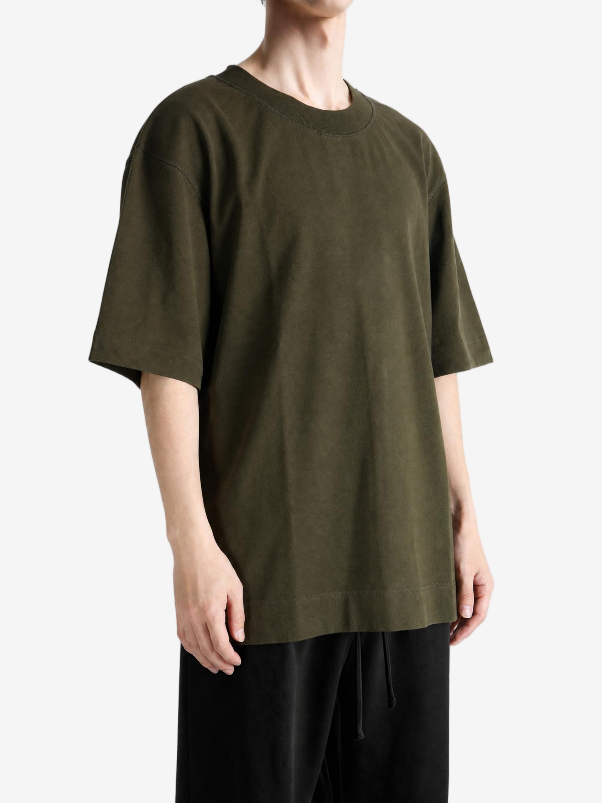 Green top, full body view