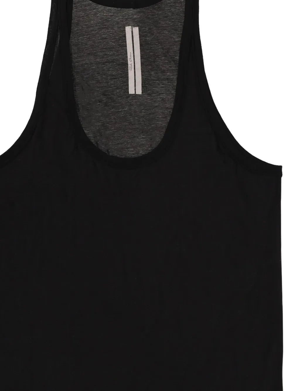 Close up of Black top, showing texture of the cotton fabric