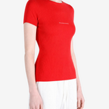ALEXANDER WANG - Women Jacquard Logo Short Sleeve Crewneck Top