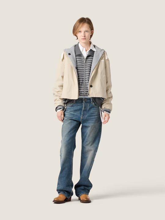 Tan knitwear, full body view