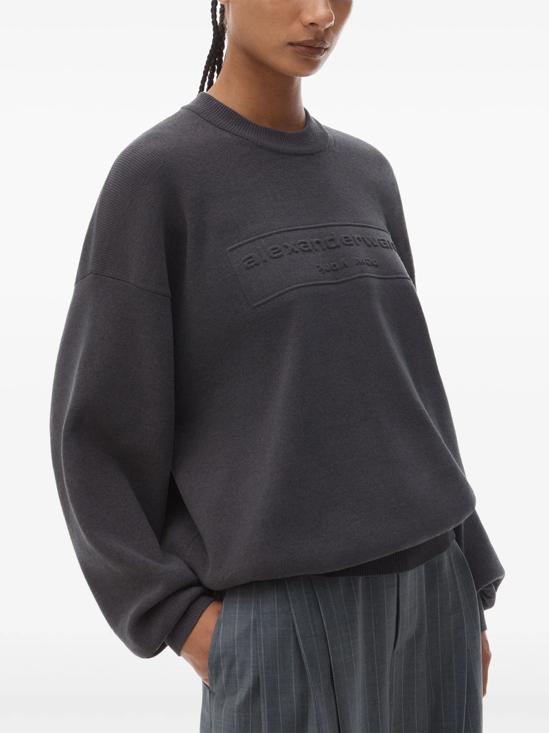 ALEXANDER WANG - Women Embossed Logo Ribbed Pull Over