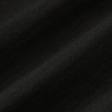 Close-up of Black shorts，showing texture of the 74% cotton/ 26% linen fabric