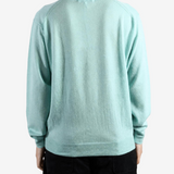 Green knitwear, full body view
