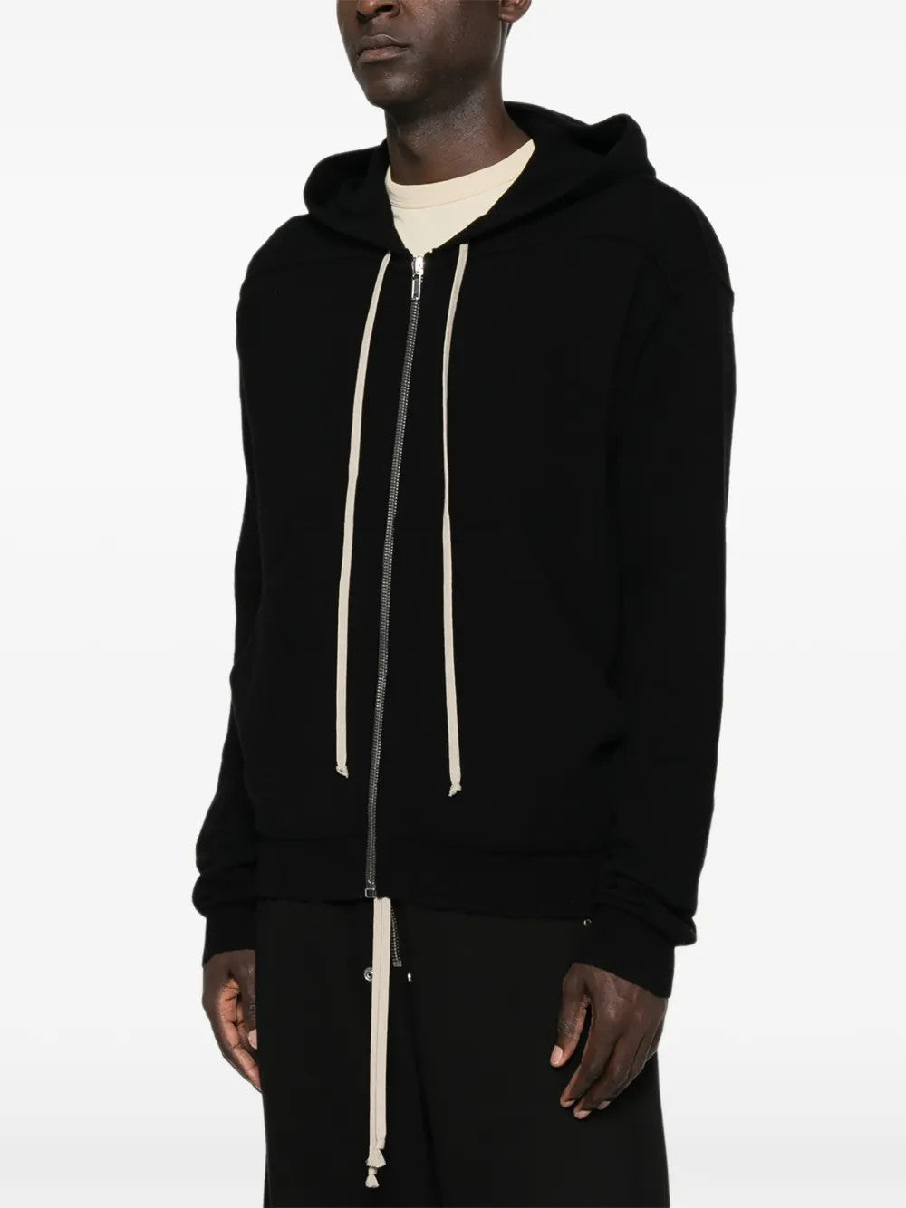 Black hoodie, full body view