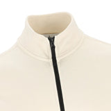 Close up of white jackets, showing texture of the cotton fabric