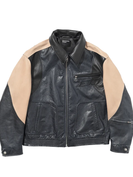Navy jacket, front view