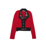 Red knitwear,front view