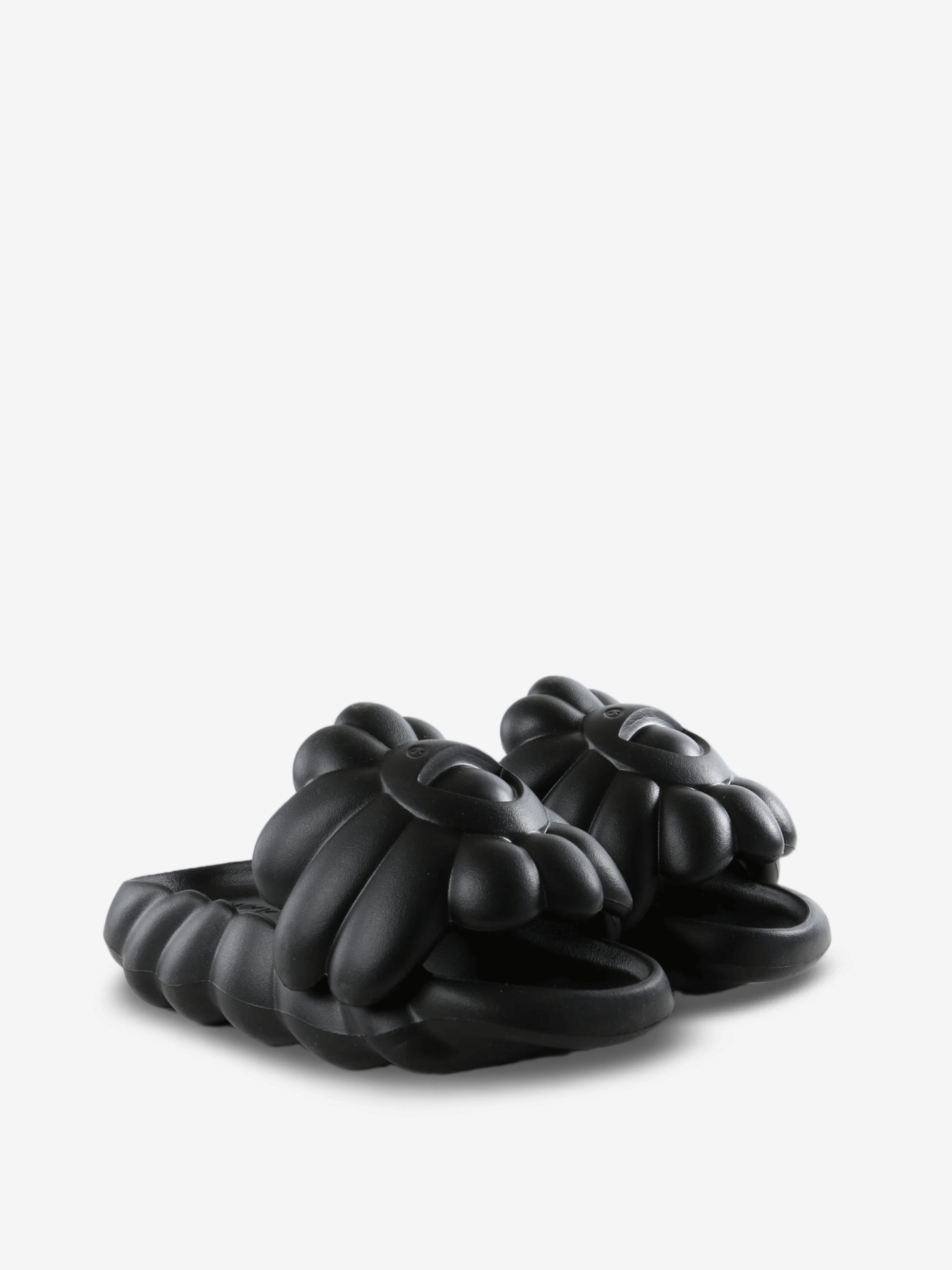 Black sandals, front view
