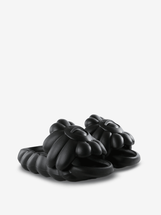 Black sandals, front view