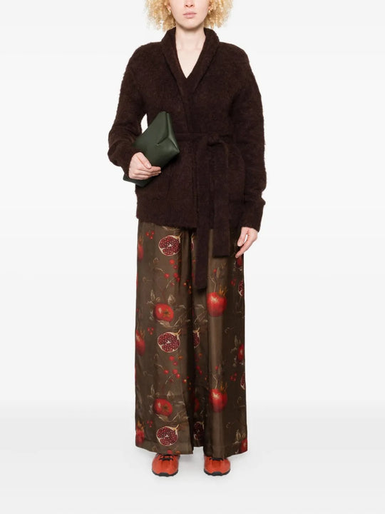 Brown knitwear, full body view