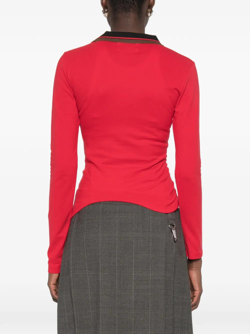 Red shirt, full body view