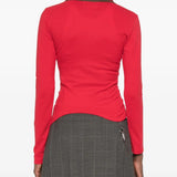 Red shirt, full body view