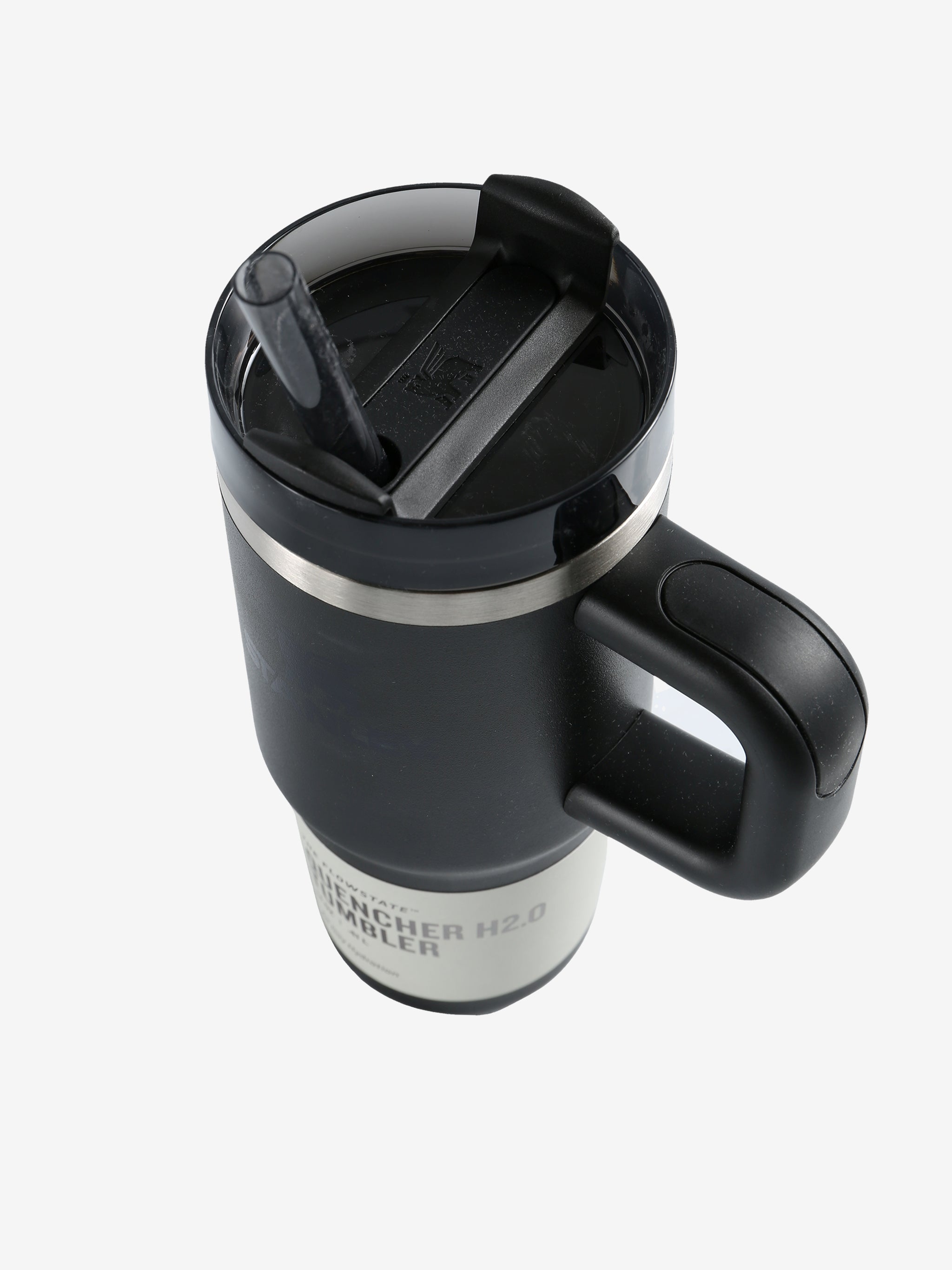 Black tumbler, side view