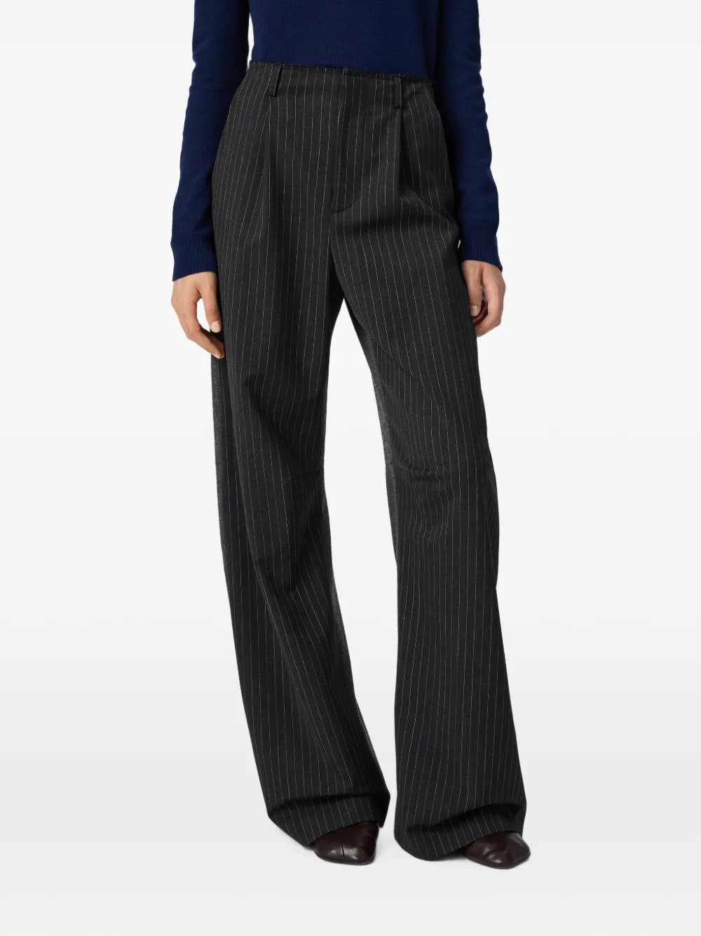 Grey pants, full body view