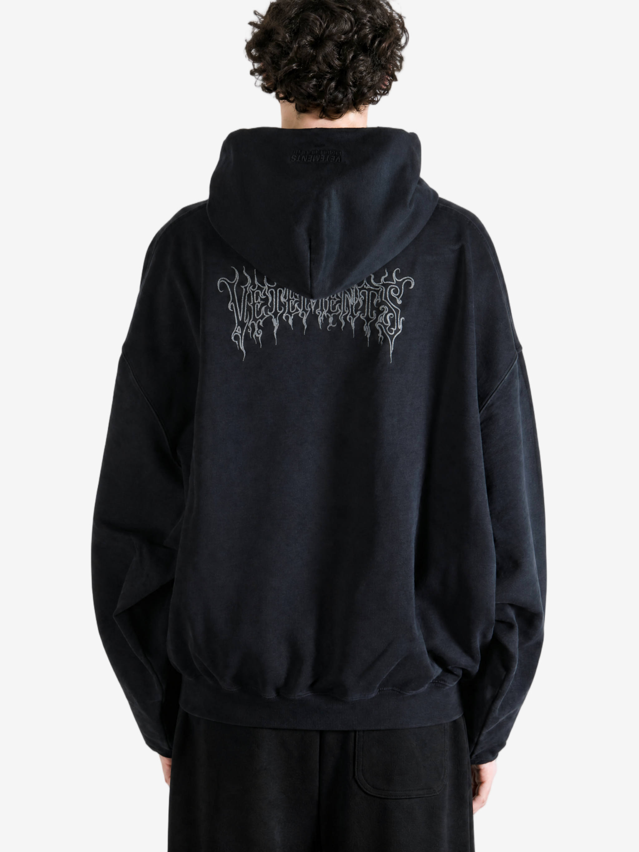 Black hoodie, full body view