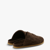 Brown loafers-mules, back view