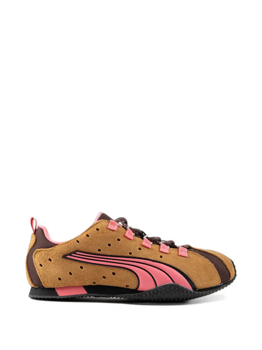 Tan shoes, side view