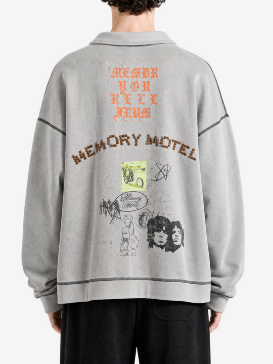 Grey hoodie, full body view