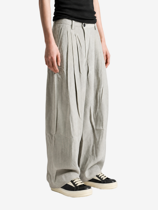 Grey pants, full body view