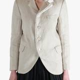 White jacket worn by a person, showing the white jacket fit