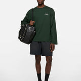 Green t-shirt, full body view