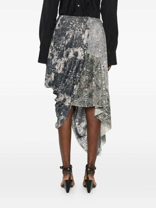 Grey skirt worn by a person, showing the skirt fit