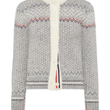 THOM BROWNE - Women Fair Isle Jersey Float Jacquard Cropped Crew Neck Cardigan
