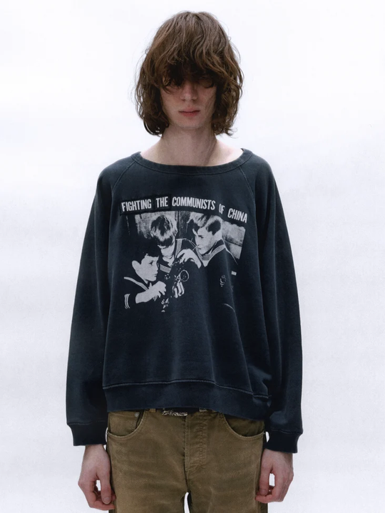 Navy hoodie, front view