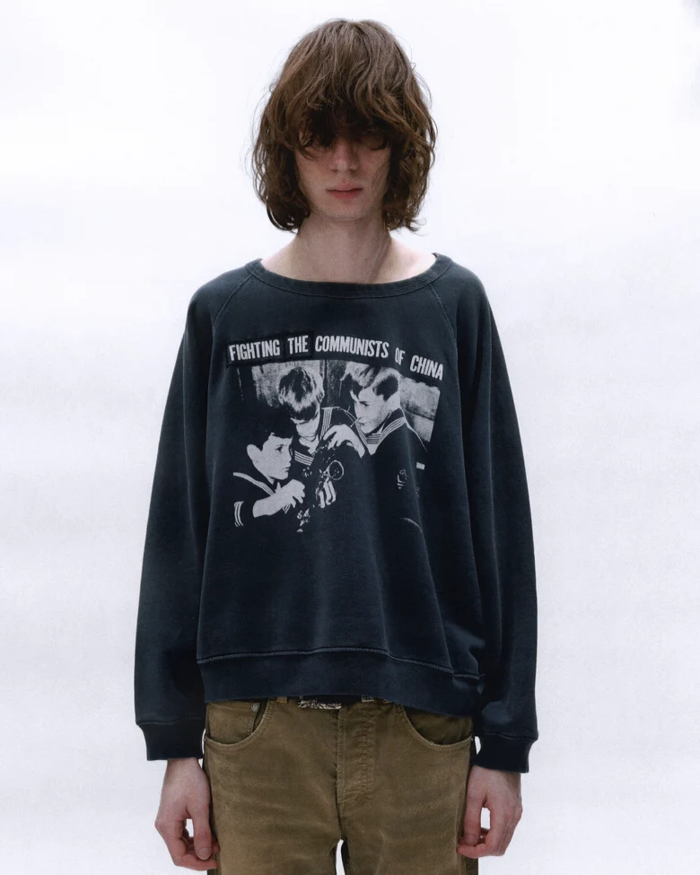 Navy hoodie, front view