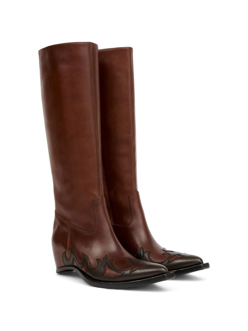 Brown boots, front view