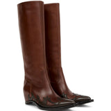 Brown boots, front view
