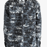 Black shirt worn by a person, showing the fit