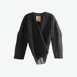 Black cardigan, front view